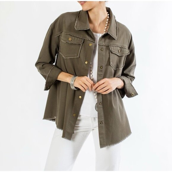 Crown linen designs Tops - Crown Linen Designs Women Top Shirt Medium Size Green Oversized 100% Cotton NWT